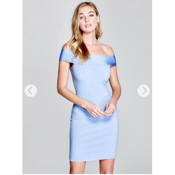 marciano blue bandage dress